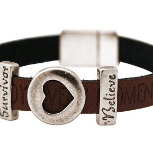 Gemshine - Damen - Armband - Herz - Liebe - WISHES - Braun - Dunkel - Magnetverschluss - Survivor - Believe