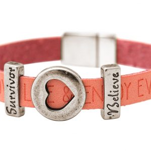 Gemshine - Damen - Armband - Herz - Liebe - WISHES - Rosa - Pink - Magnetverschluss - Survivor - Believe