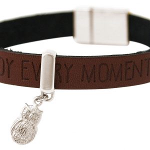 Gemshine - Damen - Armband - UHU - 925 Silber - WISHES - Braun Dunkel - Magnetverschluss
