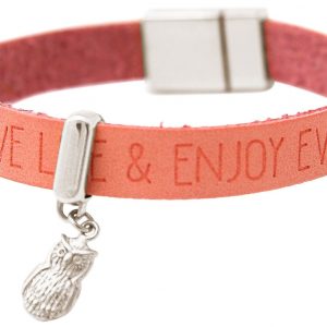 Gemshine - Damen - Armband - UHU - 925 Silber - WISHES - Rosa Pink - Magnetverschluss
