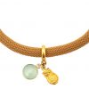 Gemshine - Damen - Armband - Vergoldet - Edelstein - Aqua Chalcedon - Eule - Grün - Braun – Bild 3