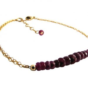 Gemshine - Damen - Armband - Vergoldet - Rubin - Rot - CONFETTI