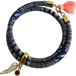 Gemshine - Damen - Armband - Wickelarmband - Vergoldet - Flügel - Engel - AZTEC - Rubin - Rot - Rose