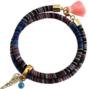 Gemshine - Damen - Armband - Wickelarmband - Vergoldet - Flügel - Engel - AZTEC - Türkis