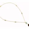Gemshine - Damen - Halskette - Anhänger - 925 Silber - Vergoldet - Chalzedon - Rauchquarz - Meeresgrün - Braun - Facettiert - 45 cm – Bild 3