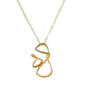 Gemshine - Damen - Halskette - Anhänger - 925 Silber - Vergoldet - LEAVES - Lotus Blätter - YOGA