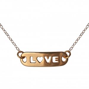 Gemshine - Damen - Halskette - WISHES - LOVE - Rose Gold - 48 cm