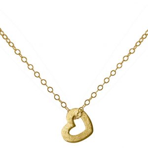 Gemshine - Damen - Herz - Halskette - Anhänger - 925 Silber - Vergoldet - 1,1 cm