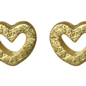 Gemshine - Damen - Herz - Ohrringe - Ohrstecker - 925 Silber - Vergoldet - 7mm