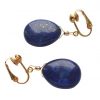 Gemshine - Damen - Ohrringe  - Ohrclips - Vergoldet - Lapis Lazuli - Tropfen - Blau - 3 cm – Bild 5