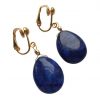 Gemshine - Damen - Ohrringe  - Ohrclips - Vergoldet - Lapis Lazuli - Tropfen - Blau - 3 cm – Bild 4