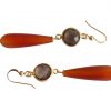 Gemshine - Damen - Ohrringe - Vergoldet - Karneol - Rauchquarz - Orange - Braun - PARTY DROPS - 5 cm – Bild 5