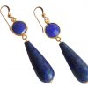 Gemshine - Damen - Ohrringe - Vergoldet - Onyx - Lapis Lazuli - Blau - PARTY DROPS - 5 cm – Bild 5