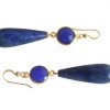Gemshine - Damen - Ohrringe - Vergoldet - Onyx - Lapis Lazuli - Blau - PARTY DROPS - 5 cm – Bild 4