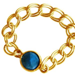 Gemshine - Damen - Ring - Vergoldet - Türkis - Blau - Beweglich - Geschmeidig