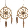 Gemshine - Traumfänger Ohrringe - Rose Vergoldet - Boho - Feder - 7 cm