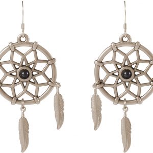 Gemshine - Traumfänger Ohrringe - Versilbert - Boho - Feder - 7 cm