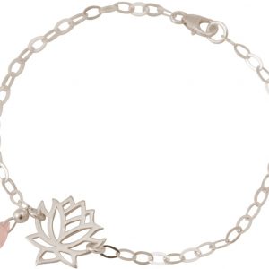 GEMSHINE Damenarmband aus 925 Silber mit YOGA Lotusblume und Rosenquarz. Edelstein hervorragender Qualität und Farbe. Made in Madrid / Spanien. Im eleganten Schmucketui mit Geschenkverpackung.