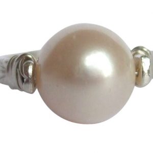 Gemshine - Damen - Ring - Spannring - 925 Silber - Zuchtperle - Weiß - 8mm, Ringgröße:56 (17.8)