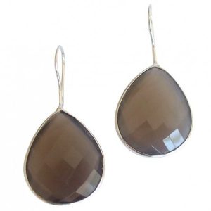 Gemshine - Damen - Ohrringe - 925 Silber - Mondstein - Grau - CANDY - Tropfen - 3,5 cm