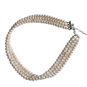 Gemshine - Damen - Halskette - Collier - 925 Silber - Perlen - Weiß - Größenverstellbar