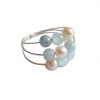 Gemshine - Damen - Ring - 925 Silber - Aquamarin - Perlen - Blau - Weiß, Ringgröße:50 (15.9)