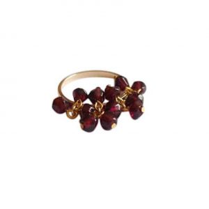 Gemshine - Damen - Ring - Vergoldet - Granat - Dunkelrot, Ringgröße:55 (17.5)