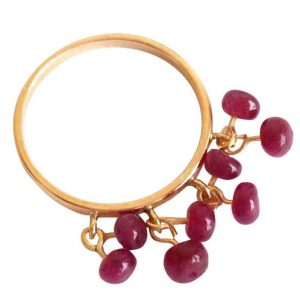 Gemshine - Damen - Ring - Vergoldet - Rubin - Rot, Ringgröße:54 (17.2)