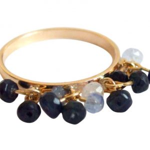 Gemshine - Damen - Ring - Vergoldet - Saphir - Blau, Ringgröße:54 (17.2)