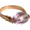 Gemshine - Damen - Ring - Spannring - Vergoldet - Rosenquarz - Rosa, Ringgröße:59 (18.8) – Bild 3