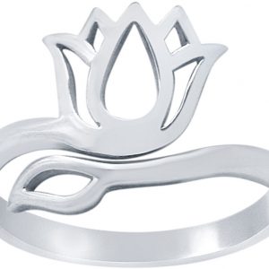 GEMSHINE Größenverstellbarer Damenring aus 925 Silber mit YOGA Lotusblume. Hervorragende Qualität und Verarbeitung. Made in Madrid / Spanien. Im eleganten Schmucketui mit Geschenkverpackung geliefert.