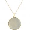 Gemshine - Damen - Halskette - 925 Silber - Vergoldet - Mondstein - Grau - CANDY - 80 cm