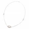 Gemshine - Damen - Halskette - 925 Silber - Rosenquarz - Mondstein - Rosa - Weiss - 45 cm – Bild 3