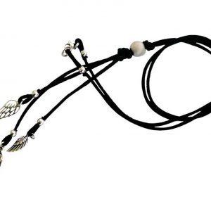 Gemshine - Damen - Halskette - Anhänger - 925 Silber - Schwarz - WINGS - 60 cm