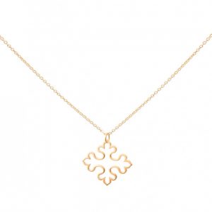 Gemshine - Damen - Halskette - Anhänger - Kreuz - 925 Silber Vergoldet - 3 cm