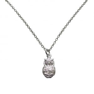 Gemshine - Damen - Halskette - Anhänger - 925 Silber - UHU - 2 cm