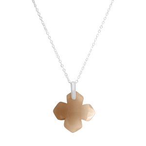 Gemshine - Damen - Halskette - Anhänger - 925 Silber - Achat - Grau - GEM - 2,5 cm