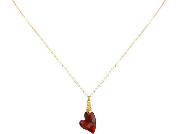 Gemshine - Damen - Halskette - Anhänger - Vergoldet - Herz - Rot - MADE WITH SWAROVSKI ELEMENTS® - 45 cm – Bild 3