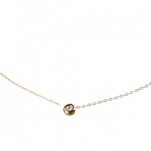 Gemshine - Damen - Halskette - Anhänger - 0,03 Karat Diamant - 925er Sterling Silber vergoldet - 42 cm