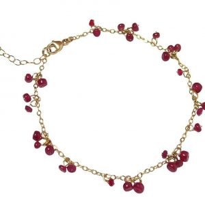 Gemshine - Damen - Armband - Vergoldet - Rubin - Rot - CONFETTI