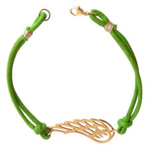 Gemshine - Damen - Armband - KNOTS WINGS - Bronze - Grün - Größenverstellbar