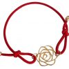 Gemshine - Damen - Armband - KNOTS Art Deco Blume - Rose - Vergoldet - Rot - Größenverstellbar