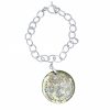 Gemshine - Damen - Armband - Anhänger - Medaillon  - Perlmutt - 925 Silber - Creme - 3 cm – Bild 4