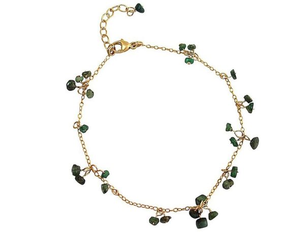 Gemshine - Damen - Armband - Vergoldet - Smaragd - Grün - CONFETTI