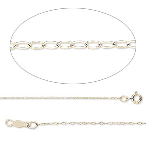 GEMSHINE 14k 585 Gold Halskette. 0,5 mm Ankerkette im klassischen Design mit Längen von 40 bis 46 cm, Ketten Länge:46