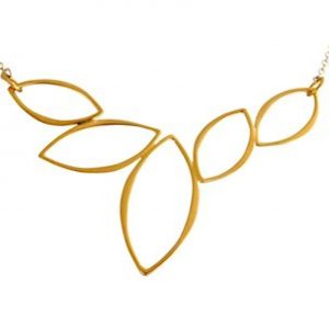 Gemshine - Damen - Halskette - Anhänger - 925 Silber - Vergoldet - Lotus Blume - LEAVES - 45 cm