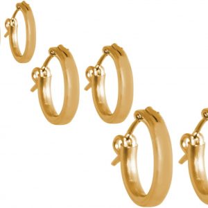 GEMSHINE 925 Silber vergoldete Creolen Ohrringe im klassischen Design in Größen 12 mm - 40 mm. Made in Madrid / Spanien, Ohrringe Diameter:35