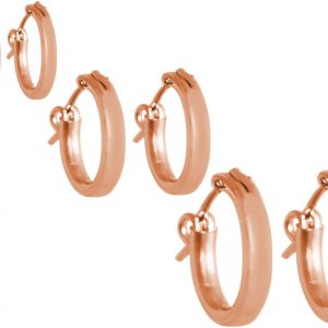 GEMSHINE 925 Silber rose vergoldete Creolen Ohrringe im klassischen Design in Größen 12 mm - 40 mm. Made in Madrid / Spanien, Ohrringe Diameter:40