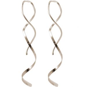 GEMSHINE Damenohrringe in hochwertiger Verarbeitung aus 925 Silber. Elegant fließende 5 cm lange Designer Ohrhänger. Made in München / Deutschland. Im eleganten Schmucketui mit Geschenkverpackung.