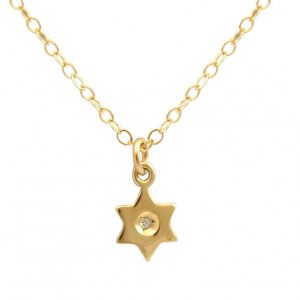 Gemshine - Damen - Halskette - Anhänger - STERN - Diamant - Brillant - 925 Silber - Vergoldet - 1 cm